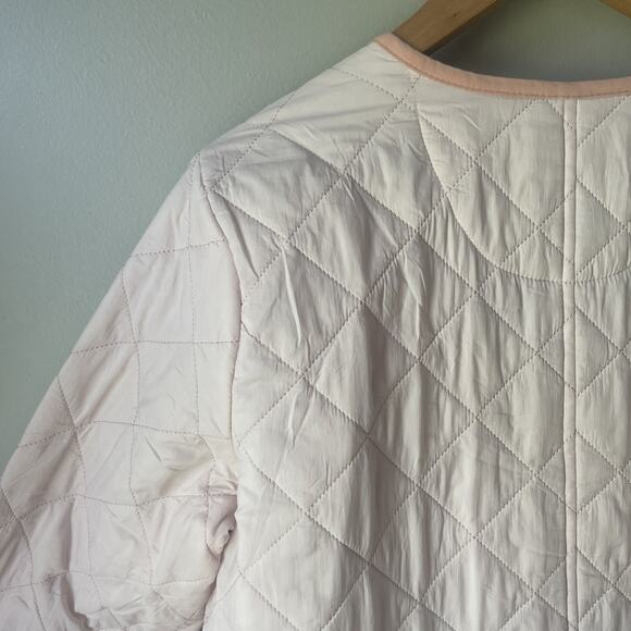 Free Assembly Women's Quilted‎ Cinched Waist Liner Jacket Mauve Chalk Size Med - Picture 14 of 16